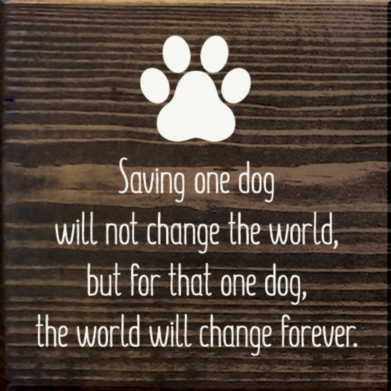 Inspirational Dog Quote Sign, Rustic Knotty Pine Square Wall Decor